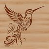 Colorful Wildlife Illustration SVG A colorful illustration of a hummingbird in flight, with intricate details and ornate design.