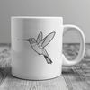 A colorful illustration of a hummingbird in flight, depicted as a vector graphic with intricate details.