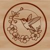 Free SVG Hummingbird Vector Image A colorful hummingbird perched on a floral branch, illustration suitable for various design projects.