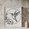 Vibrant Hummingbird Clip Art A vibrant, colorful hummingbird illustration in vector format, suitable for digital printing or cutting machine projects.