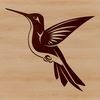 A colorful hummingbird in mid-air, with iridescent feathers and beak, symbolizing wildlife and nature.