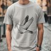 Simple Bird Design SVG File A stylized illustration of a bird, depicted in a simple yet detailed design suitable for graphic applications.