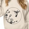 Colorful Hummingbird Floral Design A colorful hummingbird perched on a flower, illustrating a vector bird design.