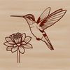 Beautiful Floral Motif Hummingbird Design A colorful hummingbird in flight, surrounded by floral elements and intricate details, suitable for vector art designs.