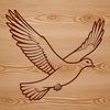 A stylized graphic of a dove designed as a clip art element.