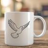 Free Dove Clip Art SVG File A stylized illustration of a dove with outstretched wings, suitable for religious or symbolic use.