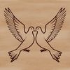 A stylized vector representation of a bird known for its symbolic significance in various cultures and religions.