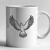 White Dove Icon in Outline A white dove with wings spread wide, symbolizing peace and tranquility.