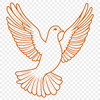 A white dove with outstretched wings symbolizing peace and serenity.