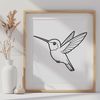 A colorful illustration of a hummingbird in flight, suitable for vector design and cutting machine projects.