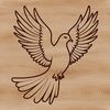 A digital illustration of a dove in a simple design style suitable for various graphic designs.