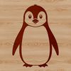Beautiful Penguin Silhouette in SVG Format A single penguin standing on ice in a natural habitat, designed as a vector graphic.
