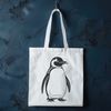 Simple Bird Vector Image A single penguin standing on ice, depicted in simple vector lines.