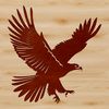 A majestic bird with sharp talons and outstretched wings, soaring through the sky in mid-flight.