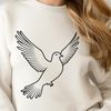 Free Vector Art - Perched Dove A white dove perched on a branch, symbolizing peace.