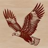 Flying Bird Vector Graphic A stylized illustration of a bird in flight, represented as an Eagle.