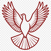 Symbolic Dove Silhouette White dove perched on a branch, symbolic bird from various religious traditions.