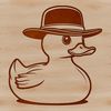 Quacking Good Time with This Cute Duck Illustration Vector illustration of a cartoon duck wearing a hat, suitable for digital and craft projects.