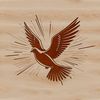A stylized illustration of a white dove perched on a branch, suitable for vector design and commercial or personal use.