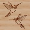 Stylized Hummingbird Design A stylized vector graphic of a hummingbird bird perched on a flower.