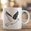 White Dove Clip Art Vector A white dove perched on a branch, symbolizing peace and serenity, available in vector format.