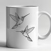Hummingbird in Flight Vector Illustration Close-up illustration of a hummingbird in flight, vector design for crafting or digital use.