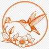 Vibrant Hummingbird on Floral Bloom A colorful hummingbird perched on a flower, suitable for vector design and cutting machine projects.