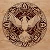A detailed illustration of a dove in flight, suitable for various digital designs.
