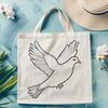 A simple white dove illustration created in vector format.