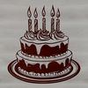 Happy Birthday SVG Design A colorful illustration of a birthday cake with candles lit, designed as vector art.