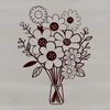 Vibrant Flower Circle Design A colorful bouquet of flowers arranged in a circular pattern.
