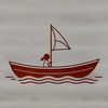 Minimalist Sailboat Graphic Illustration A graphic illustration of a sailboat with clean lines and minimalist design.