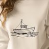 Simple Vector Boat Illustration A simple vector graphic illustration of a boat with clean lines and minimal details.