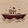 Beautiful Boat Vector Design Illustrative vector design of a boat with detailed lines and shapes.