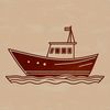 Boat Silhouette Vector Icon An SVG icon design featuring a detailed representation of a boat.