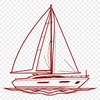 Beautiful SVG Boat Clip Art A detailed illustration of a sailboat with intricate design elements suitable for vector art and digital cutting.