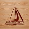 Sailboat Vector Graphic A high-quality graphic of a sailboat with intricate details, suitable for vector design and cutting machine projects.