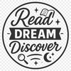 A minimalist illustration of a person reading a book with inspirational quotes on the page.