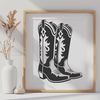 Rugged Western Boots Vector A pair of cowboy boots with intricate stitching and lacing details, ideal for vector art projects.