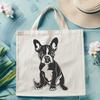 Beautiful Boston Terrier Breed Design A detailed illustration of a sitting Boston Terrier dog breed.