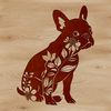 Whimsical Boston Terrier in Bloom A sitting Boston Terrier surrounded by floral elements.
