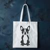 Free Vector Dog Breed Icon A sitting Boston Terrier breed dog, suitable for use in vector art designs.