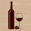 A digital representation of a wine glass filled with red wine.