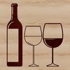 A vector illustration of a single serving of wine in a glass.