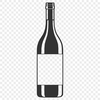 A stylized illustration of a wine bottle with a neck and body, suitable for vector art and cutting machine designs.