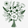 Digital Flower Arrangement Vector Art A digital bouquet of flowers designed with precision vector art, ideal for cutting machines like Cricut.