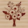Elegant Bouquet Illustration A colorful arrangement of various flowers tied together with a ribbon.