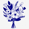 A bouquet of mixed flowers arranged in a decorative container.