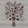 Ribbon-Tied Flower Bouquet An illustration of a group of flowers tied together with ribbon or twine to create a beautiful floral arrangement.