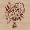 Whimsical Floral Arrangement Vector A vector design of a floral bouquet featuring various types of flowers.
